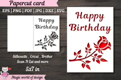 Rose SVG, Happy Birthday Card, Cut file for Cricut Product Image 5