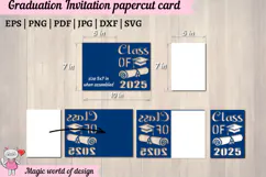 2025 Graduation Invitation Card svg, Class of 2025 Cut Files Product Image 2