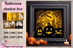 Halloween Shadow Box SVG, Layered Paper Cut File, pumpkins Product Image 4