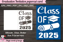 2025 Graduation Invitation Card svg, Class of 2025 Cut Files Product Image 1