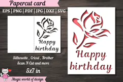 Rose SVG, Happy Birthday Card, Cut file for Cricut Product Image 5