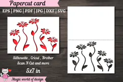 Daisies Wild flower Papercut Card Cover Template SVG Product Image 2