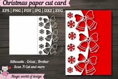 Merry Christmas Paper Cut Card svg, fold card, templates Product Image 1