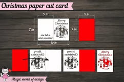 Merry Christmas Winter village card, Paper Cut Card svg Product Image 2