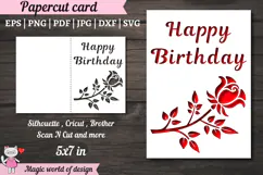 Rose SVG, Happy Birthday Card, Cut file for Cricut Product Image 2