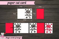 Valentines day card svg, Roses card svg, Paper Cut Card Product Image 2