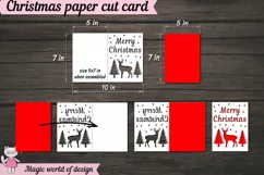Merry Christmas reindeer Card svg, Paper Cut svg Product Image 2