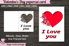 Valentines day card svg, Paper Cut Card svg Product Image 1