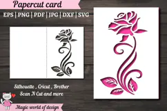 Rose Card Cover A5, Paper Cutting svg, Wedding Day Card Product Image 2