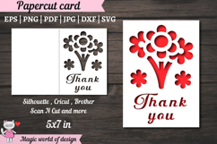 Thank You card with flowers, Cricut Silhouette DIY Product Image 1