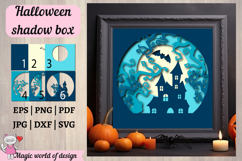 Halloween Shadow Box SVG, haunted house, creepy forest Product Image 3