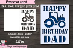 Happy birthday dad card svg, Tractor , Papercut for Cricut Product Image 3