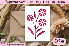Wild Flowers Card SVG, Paper Cutting Card SVG, Product Image 2
