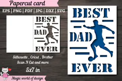 Football svg Best DAD ever Card, Fathers Day Product Image 1