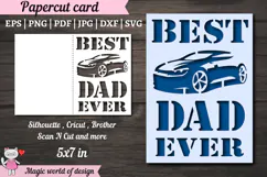 Best Dad Ever card svg, Car svg, Layered papercut for father Product Image 2