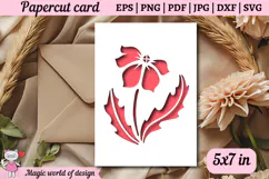 Wild Flowers Card SVG, Paper Cutting Card SVG, Product Image 2