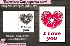 Valentines day card svg, Paper Cut Card svg Product Image 1