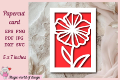 Wildflowers A5 Greeting Card SVG, Floral Paper Cutting Product Image 1
