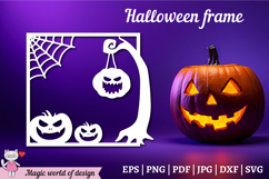 Halloween Festive pumpkin Frame svg digital cut file Product Image 1
