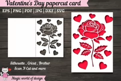 Valentines day card svg, Roses card svg, Paper Cut Card Product Image 3