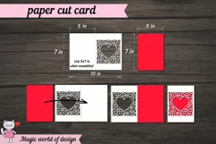 Valentines day card svg, Paper Cut Card svg Product Image 2