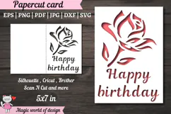 Rose SVG, Happy Birthday Card, Cut file for Cricut Product Image 2