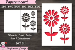 Daisies Wild flower Papercut Card Cover Template SVG Product Image 1
