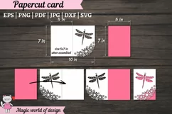 Dragon Fly with wildflowers, Birthday card svg Product Image 2
