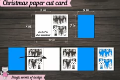 Merry Christmas Winter village card, Paper Cut Card svg, Product Image 2