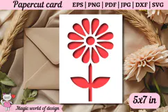 Daisies Wild flower Papercut Card Cover Template SVG Product Image 2