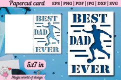 Football svg Best DAD ever Card, Fathers Day Product Image 2