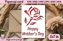 Happy Mother's day card svg, Paper Cut Ca Product Image 2