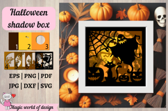 Halloween Shadow Box SVG, Layered Paper Cut File, Spooky 3D Product Image 1