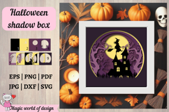 Halloween Shadow Box SVG, Layered Paper Cut File, Spooky 3D Product Image 3