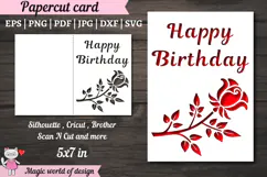 Rose SVG, Happy Birthday Card, Cut file for Cricut Product Image 1