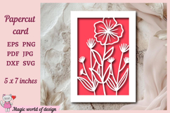 Flower card cover A5 paper cut SVG Product Image 1