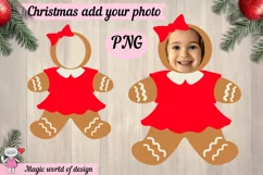 Gingerbread man Face Blank , Add Your Own Photo, Diy Templat Product Image 2