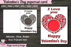 Valentines day card svg, Paper Cut Card svg Product Image 1