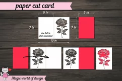 Valentines day card svg, Roses card svg, Paper Cut Card Product Image 2