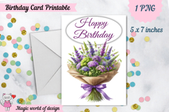 Happy Birthday Field flowers Printable card png, Product Image 3