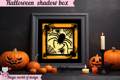 Halloween spider and web Shadow Box SVG, Cricut Silhouette Product Image 3