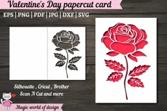 Valentines day card svg, Roses card svg, Paper Cut Card Product Image 1