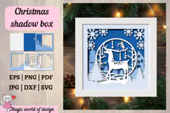 Christmas Deer Shadow Box SVG, Svg For Cricut Product Image 1