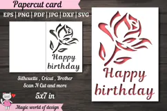 Rose SVG, Happy Birthday Card, Cut file for Cricut Product Image 1