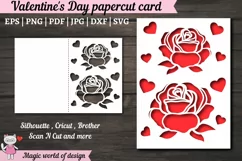 Valentines day card svg, Roses card svg, Paper Cut Card Product Image 1