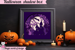 Spooky House Halloween Shadow Box svg, Layered Paper cute Product Image 4