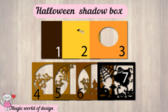 Halloween Shadow Box SVG, Layered Paper Cut File, Spooky 3D Product Image 2