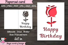 Rose SVG, Happy Birthday Card, Cut file for Cricut Product Image 1