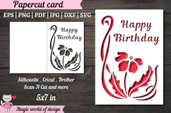 Wildflowers SVG, Happy Birthday Card, Cut file for Cricut Product Image 1