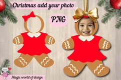 Gingerbread man Face Blank , Add Your Own Photo, Diy Templat Product Image 1